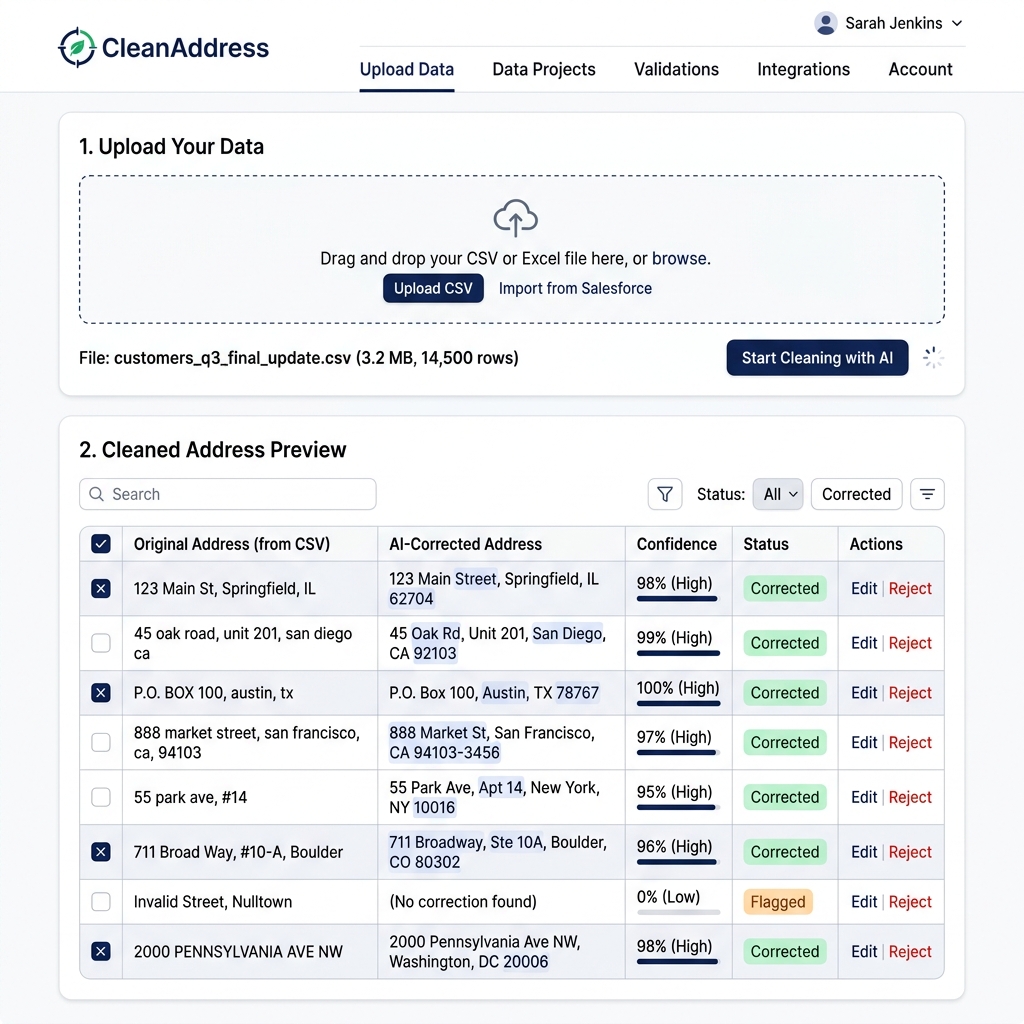 CleanAddress Validator Web App